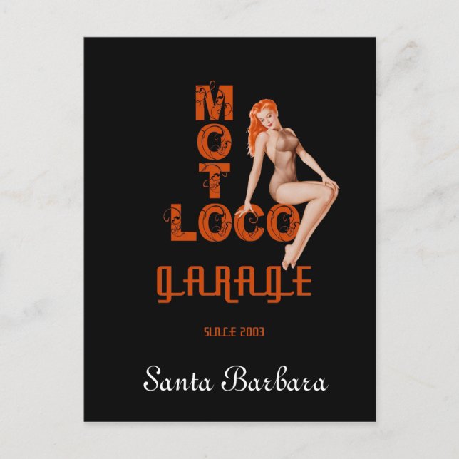 Carte postale Moto Loco "Père Noël Barbara" (Devant)