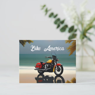 Carte Postale Moto Parking près de l'océan