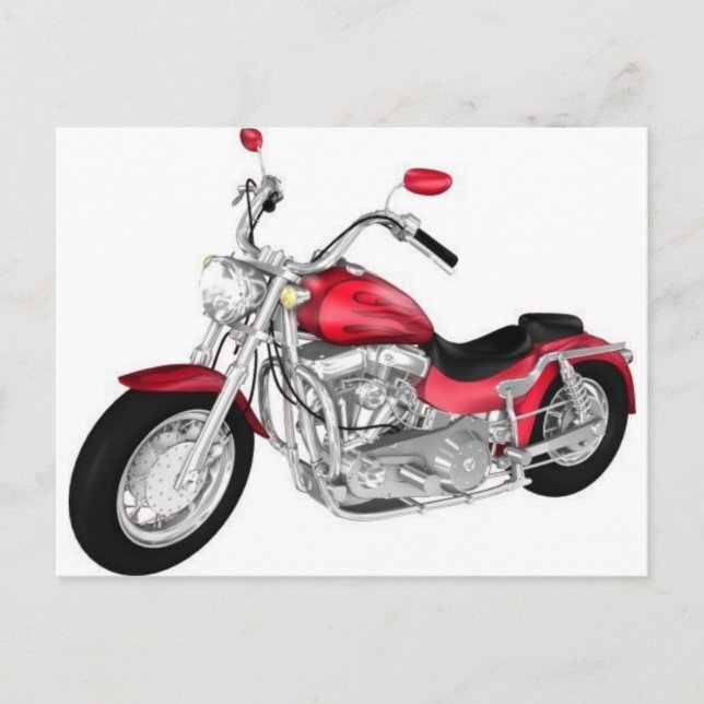 Carte Postale moto rouge (Devant)
