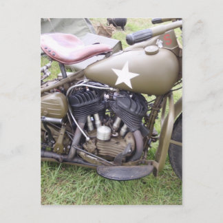 Carte Postale Moto vintage d'armée