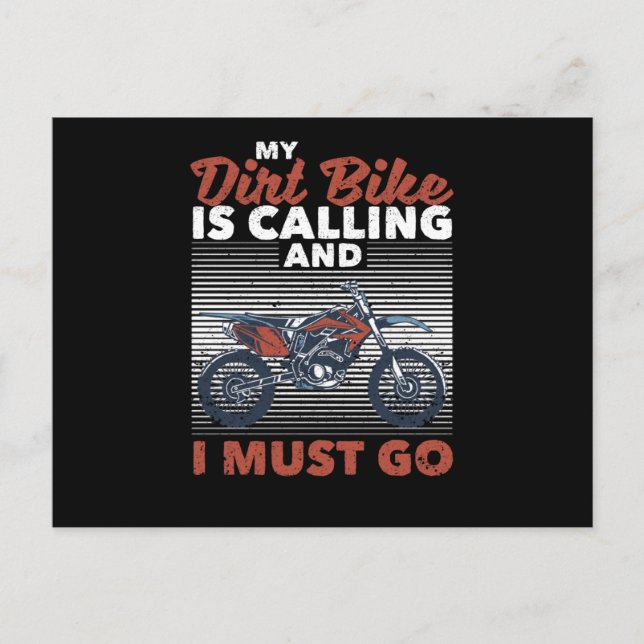 Carte Postale Motocross Enduro Biker My Dirt Bike Appelle Et (Devant)