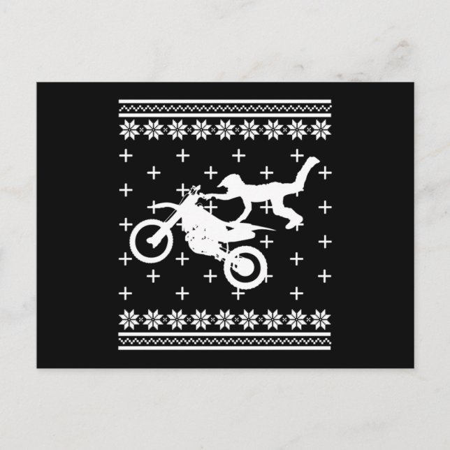 Carte Postale Motocross motocross motocross moto de Noël moche G (Devant)