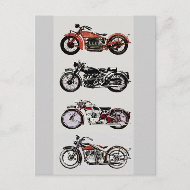 Carte Postale MOTOCYCLES vintages (Devant)