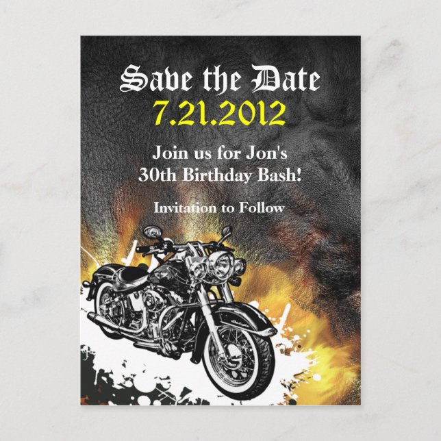 Carte postale Motorcycle Biker pour annoncer une d (Devant)