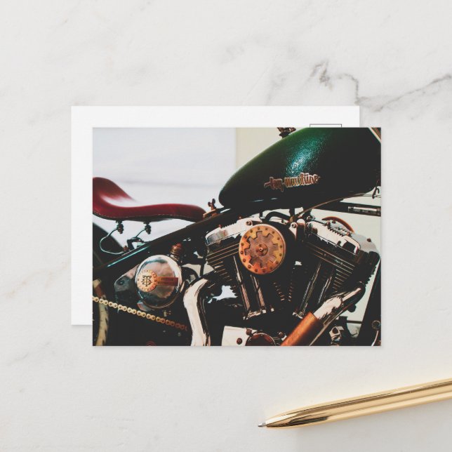 Carte Postale Motorcycle Motorbike moker Ride Rider (Devant/Arrière en situation)