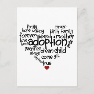 Carte Postale Mots d'adoption
