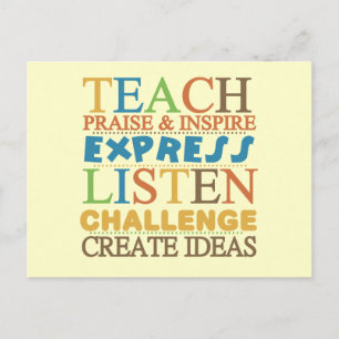 Carte Postale Mots De L'Enseignant À Vivre Par