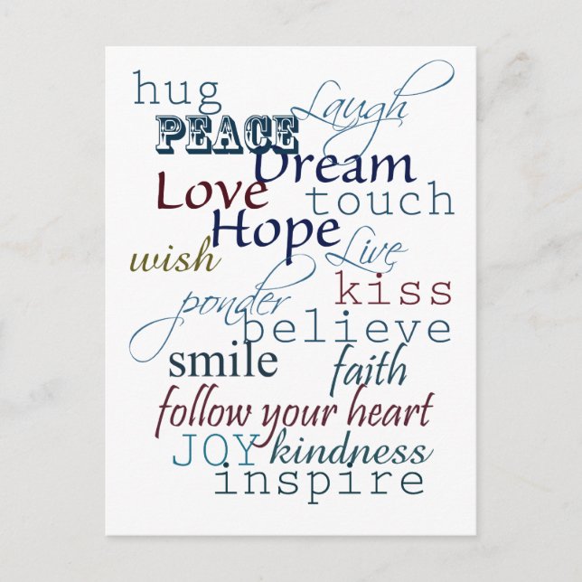 Carte Postale Mots d'inspiration (Devant)