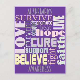 Carte postale Mots inspirants d'Alzheimer