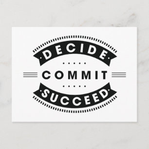 Carte Postale Mots Inspirationnels Décider Commit Succès