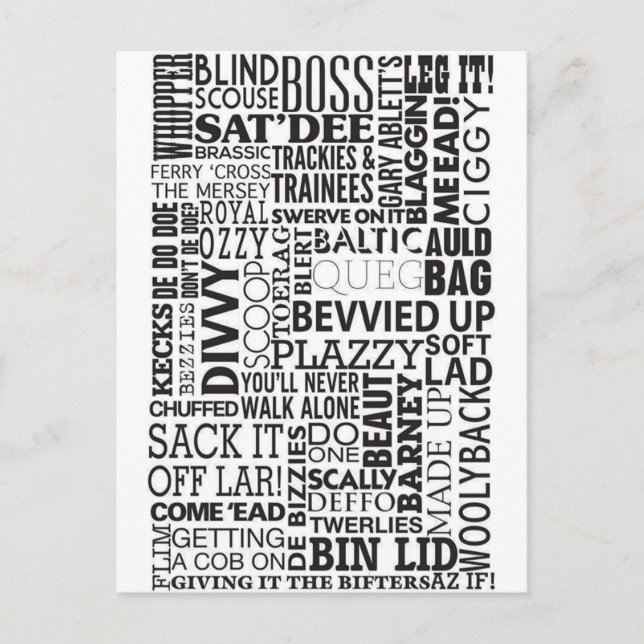 Carte Postale Mots & Phrases Scouse (Devant)