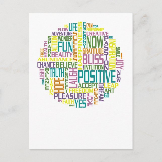 Carte Postale Mots positifs (Devant)
