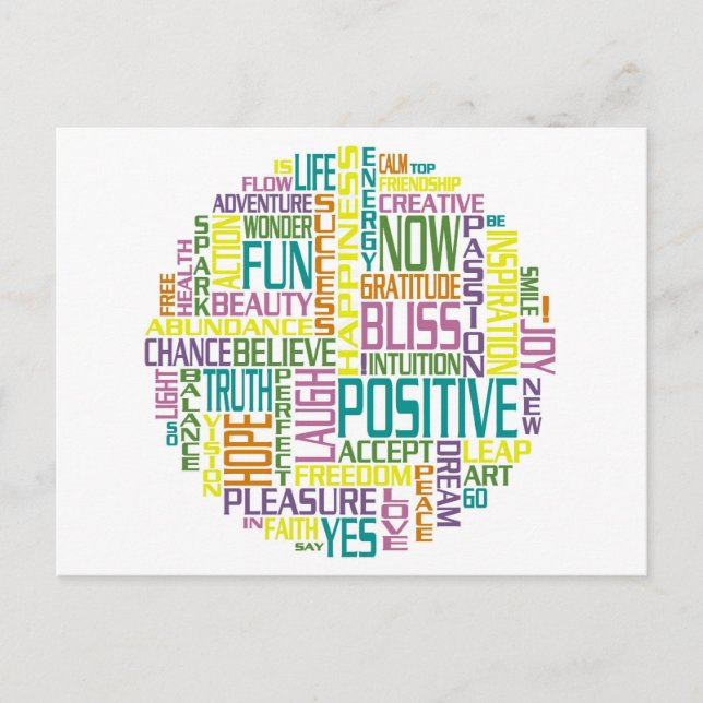 Carte Postale Mots positifs (Devant)