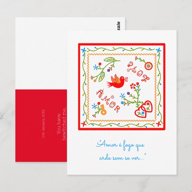 Carte Postale Mouchoirs d'amour de Valentine (Devant / Derrière)