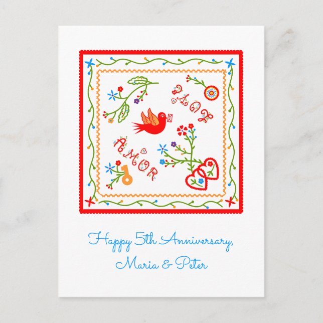 Carte Postale Mouchoirs portugais anniversaire de mariage (Devant)