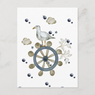 Carte Postale Mouette faisant du stop