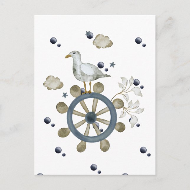 Carte Postale Mouette faisant du stop (Devant)