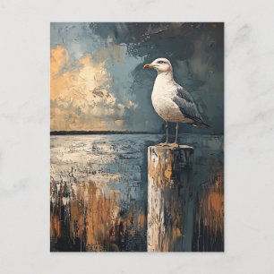 Carte Postale Mouette sur une peinture à l'huile post