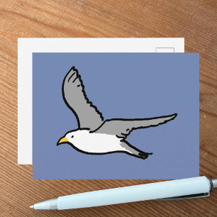 Carte Postale Mouette volante de style Pop-Art