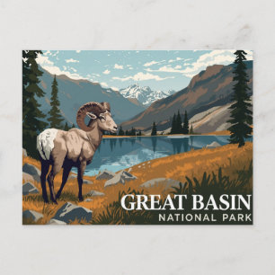Carte Postale Mouflon du Grand Bassin Art Vintage