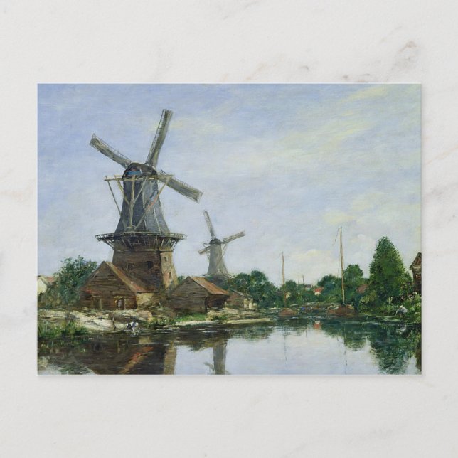 Carte Postale Moulins à vent néerlandais, 1884 (Devant)