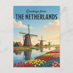 Carte Postale Moulins à vent néerlandais Pays-Bas