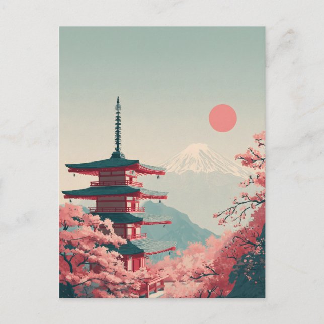 Carte Postale Mount Fuji vintage (Devant)
