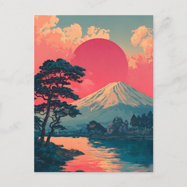 Carte Postale Mount Fuji vintage (Devant)