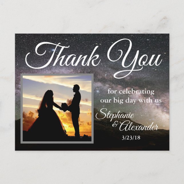 Carte Postale Mountain Stars Mariage Merci (Devant)