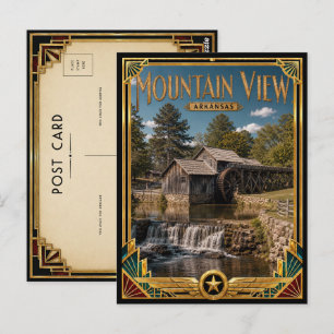 Carte Postale Mountain View Arkansas Art Déco Vintage Âge d'Or