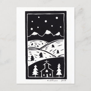 Carte postale Mountain Winter Linoct