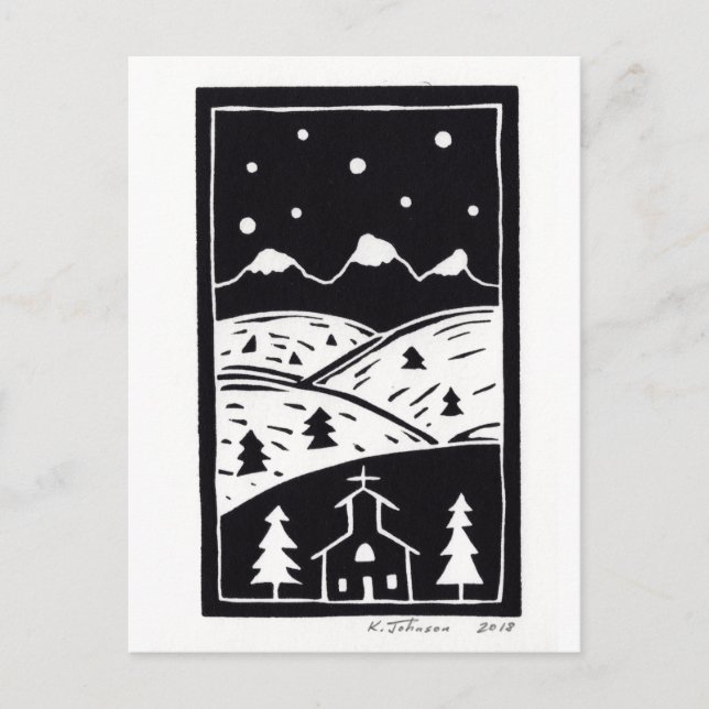Carte postale Mountain Winter Linoct (Devant)