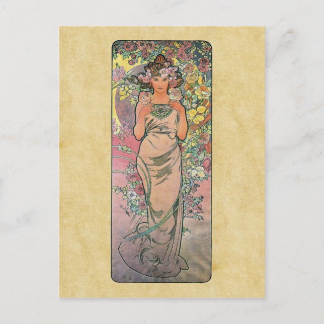 Carte Postale Mourez s'est levé par Alfons Mucha 1898 (Devant)