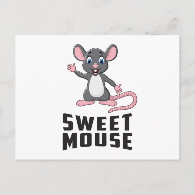 Carte Postale Mouse Rat Animal Cheese Love Pet Cute Funny Venin (Devant)