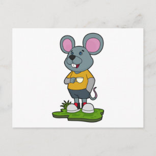 Carte Postale Mouse with Coffee cup