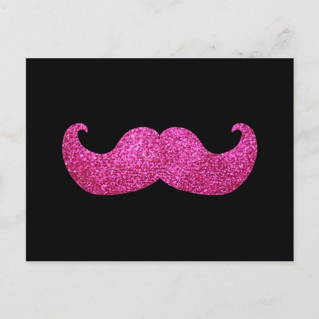 Carte Postale Moustache à billes roses (Graphique de Parties sci (Devant)