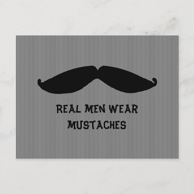 Carte Postale Moustache avec des mots amusants (Devant)