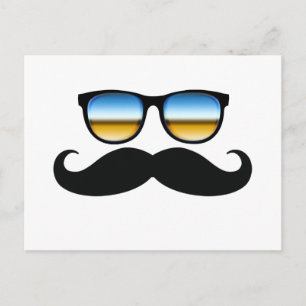 Carte Postale Moustache cool sous Shades