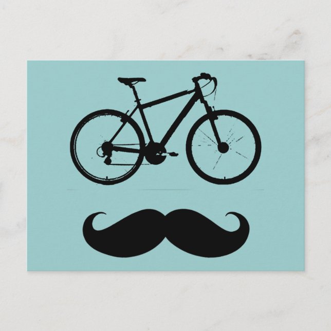 Carte Postale moustache de vélo noir (Devant)