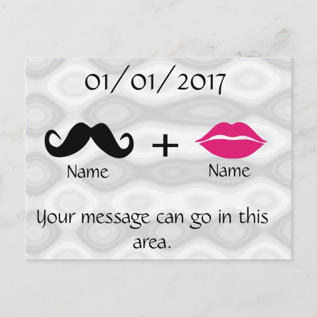Carte Postale Moustache et lèvres PersonnaliserABLE (Devant)