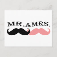 Moustache noire et rose vintage