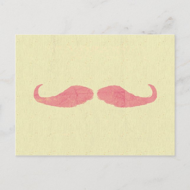 Carte Postale Moustache rose (Devant)