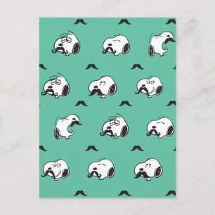 Carte Postale Moustaches de Snoopy & motif sarcelle
