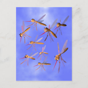Carte Postale Moustiques amusants