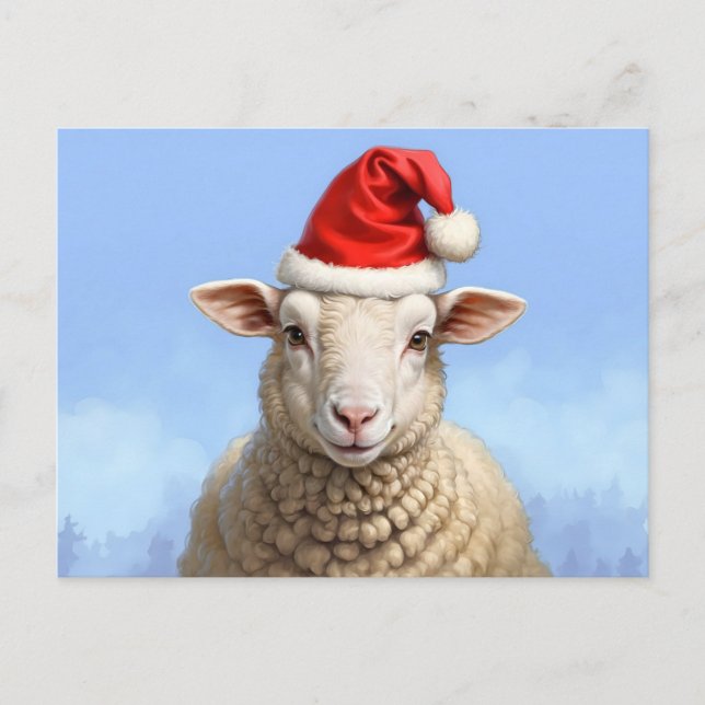 Carte Postale mouton de Noël mignon (Devant)