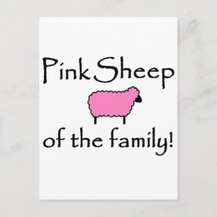 Carte Postale Mouton rose de la famille