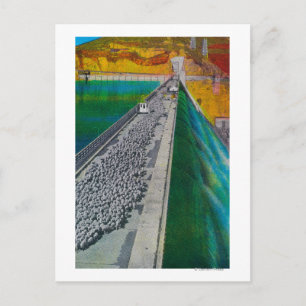 Carte Postale Moutons à travers le barrage de Grand Coulee