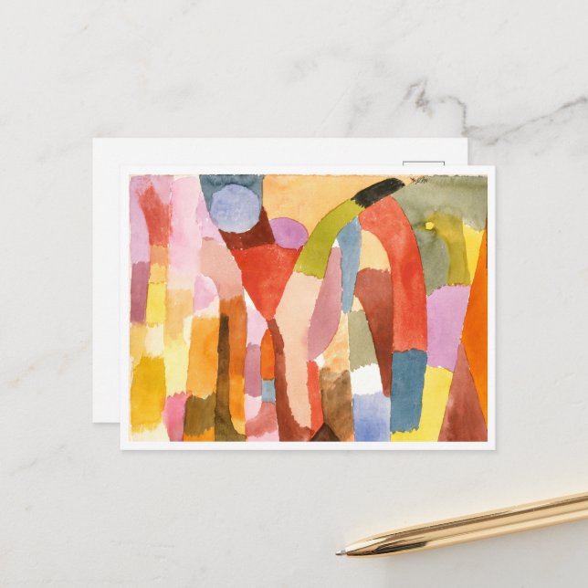 Carte Postale Mouvement des chambres voûtées, Paul Klee (Devant/Arrière en situation)