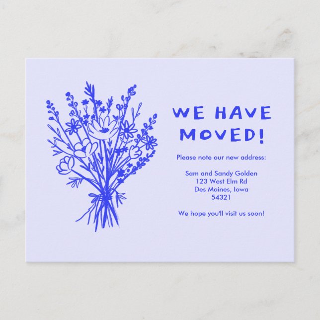 Carte Postale MOUVEMENT Fleur sauvage FAIRE-PART Bouquet mignon  (Devant)