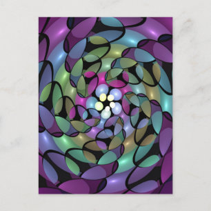 Carte Postale Mouvements colorés Abstrait Trippy Fractal Art